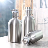 Growler Tipo Garrafão Inox 2 Litros Para Cerveja Artesanal Cor Cinza