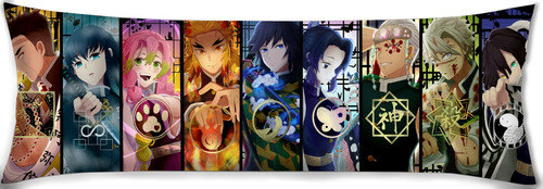 Cojin Almohada Larga Demon Slayer Personajes Anime 35x100cm