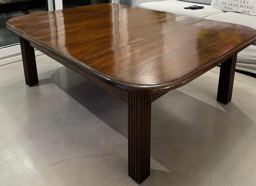 Mesa Ratona De Madera Marrón Lustrada