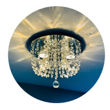 Lustre De Cristal Legítimo Base 30 Cm Sala Jantar/estar Led Cor Branco Frio Bivolt