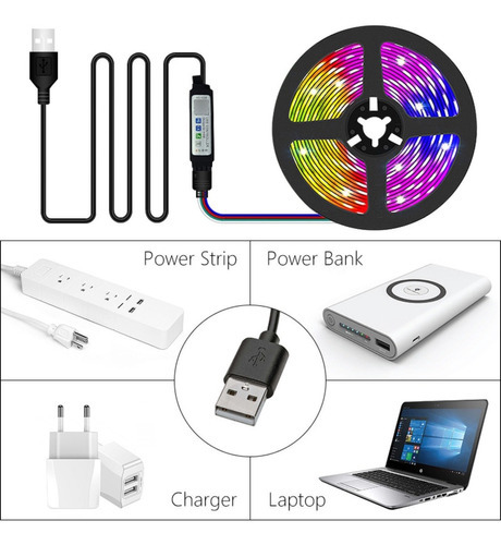 Tira Led Ir De Color Rgb, Inteligente, Wi-fi, Luz Usb, Color Rgb, Voltaje 5 V
