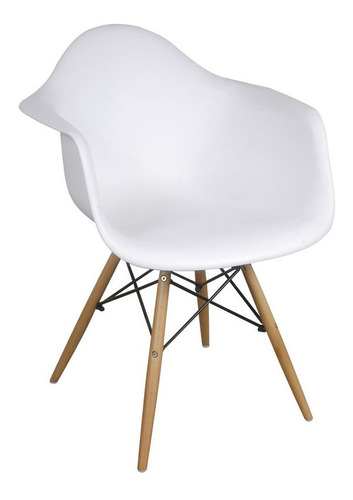 Silla De Comedor Makom Sillón Eames, Estructura Color Blanco, 2 Unidades