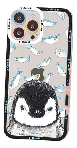 Bonita Funda De Teléfono Con Forma De Pingüino De Dibujos An