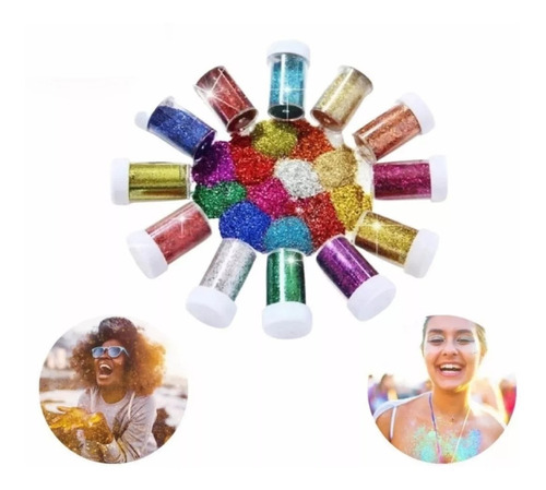 Kit 12 Glitter Para Carnaval Purpurina Maquiagem Carnaval