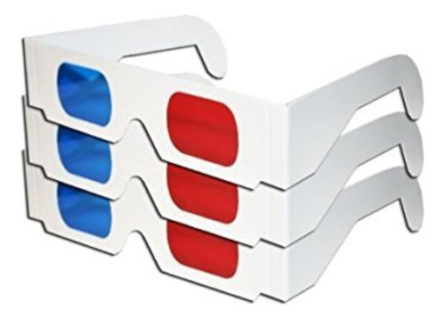 Rojo - Azul Blanco Gafas De Carton (3 Pares) Hecho En Los E