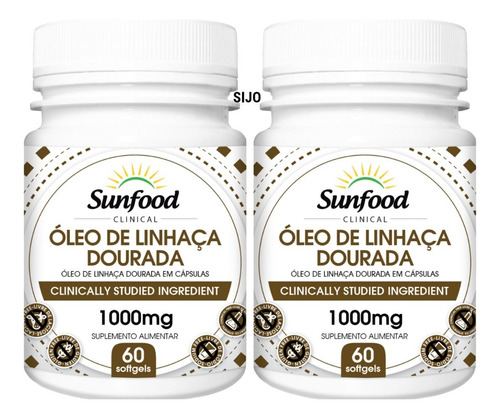 Oleo De Linhaça Dourada 60 Caps 1000mg Sunfood