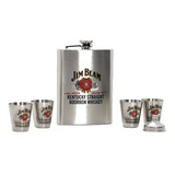 Kit Whiskera Licorera Jim Beam + 4 Copas + Embudo 