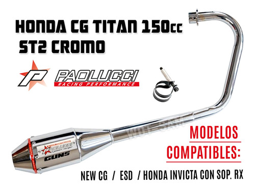 Escape Honda Cg Titan 150  St2 Cromado Paolucci