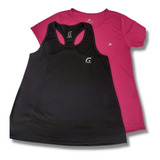 Kit 2 Camisetas (regata+blusinha) Dry Fit Fitness Academia 