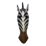 Máscara De Madeira De Zebra Para Sala - 48 Cm (modelo 2)