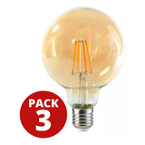 Ampolleta Led Globo G95 4w E27 Vintage Decorativa Pack 3 Und