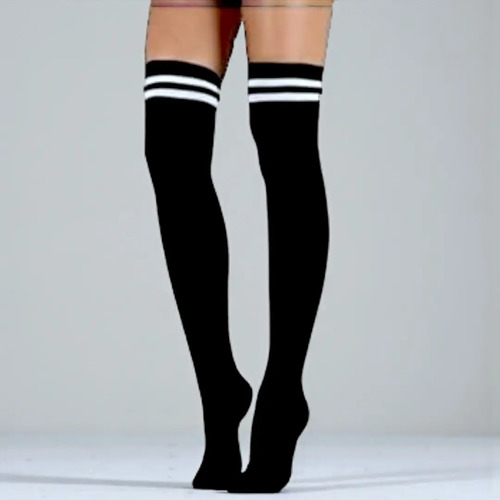 Calcetas Largas Blanca \u002Fnegra Moda Japonesa Kawaii Unitalla | MercadoLibre