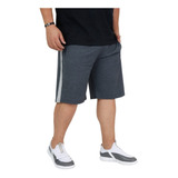 Bermuda Short Moletom Masculina Plus Size Listra G1 Ao G5