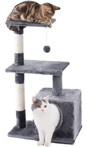 Gimnasio Casa Rascador Para Gatos + Juguete