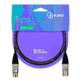 Cabo De Microfone Balanceado Xlr Xlr Kato K2 3 Metros