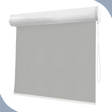 Persiana Rolo Blackout Cinza 1,20m X 1,20m Com Bandô Branco