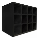 Adega Para Vinho Nicho Para 12 Garrafas Mdf 15mm 46x35x30cm Preto