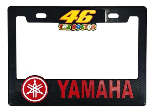 Portaplacas Chica Para Moto 22x15.5cm // Grabado Yamaha Rojo