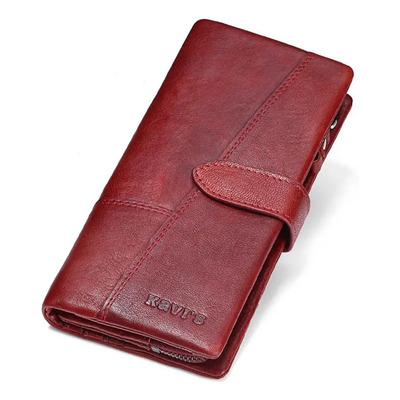 Brown Kavis Leather Women Wallet Long Clutch Zipper Coin Pur | MercadoLibre