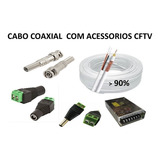 Cabo Coaxial Cftv 200m C/90%, Fonte10 A , Bnc E P4 G20pb24f1