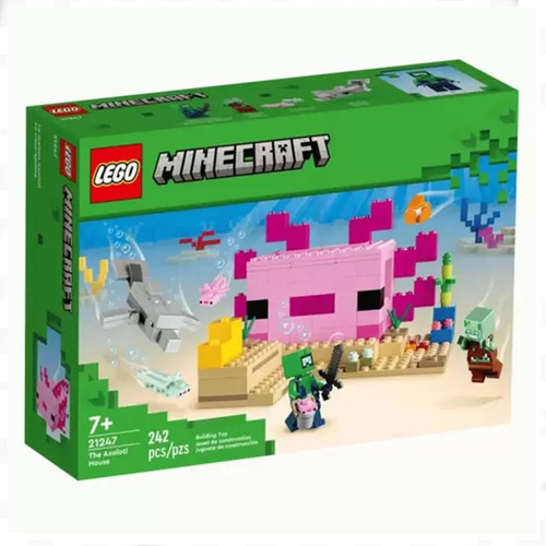 Bloco De Montar Lego Minecraft A Casa Do Axolotl 242pç 21247