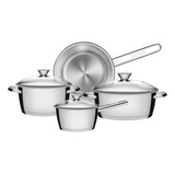 Batería De Cocina Tramontina Allegra 65650/324 7 Piezas Color Gris