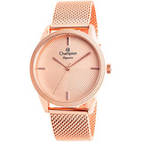 Relógio Champion Elegance Feminino Rosê Esteira Cn24397z