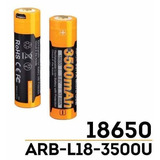 Pilha 18650 Fenix Rechargeable Arb-l18-3500u Cilíndrica