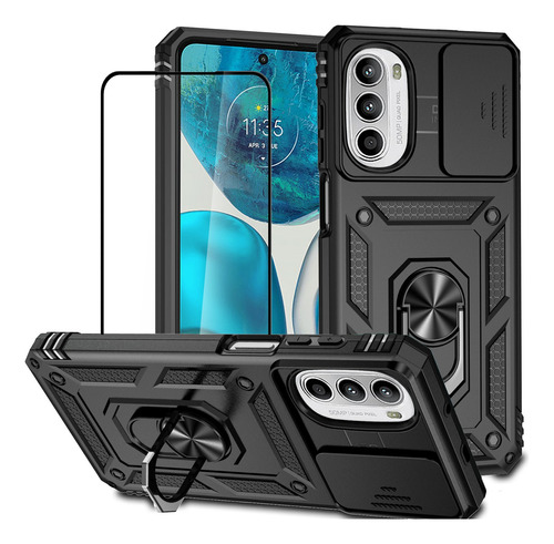 Funda Para Motorola Anillo Uso Rudo Protector Case + Mica 9h