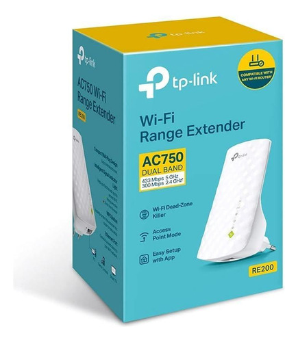 Repetidor De Señal De Doble Banda Tp-link Re200 Ac750