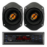 Kit Par Falante 5x7 Pol Jb57 Flex Leson+ Rádio Mp3 Bluetooth