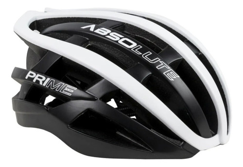 Capacete Para Ciclista Absolute Prime Cor Preto/branco Tamanho 58-61cm