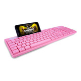 Teclado Usb Smart C/ Suporte Para Celular Rosa Notbook Pink