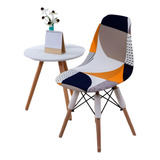 Pack 2 Fundas Para Silla Eames Triangulos Naranjos Y Azules 