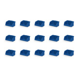 Kit C/15 Gaveteiro Organizador Caixa Bin Nº 1 S/trava Azul