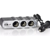 Triple Socket 3 Bocas 12v Con Cable Y Cargador Usb Para Auto