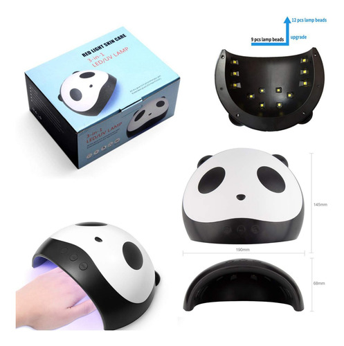 Lampara 36w  Led/uv Para Secado Uñas Gelish Diseño De Panda 