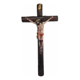 Crucifijo Jesús Protector De Pared Con Cruz De Madera 70 Cm 