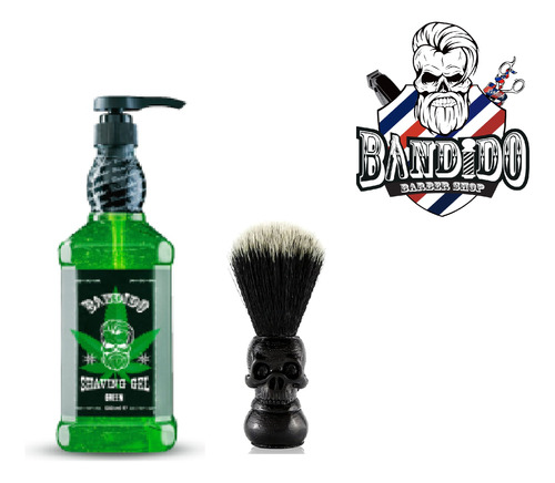 Gel De Afeitar Natural High Bandido + Hisopo Calavera Barber