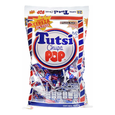 Tutsi Paleta Tira Cereza 24 Pz