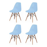 Kit 4 Cadeiras Sala Mesa De Jantar C/encosto 82x47cm Azul