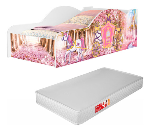 Cama Carro Infantil Meninas Princesas Com Colchão