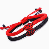 Par Pulseras Duo Nudo Chino Hilo Rojo Parejas Tibetana B013