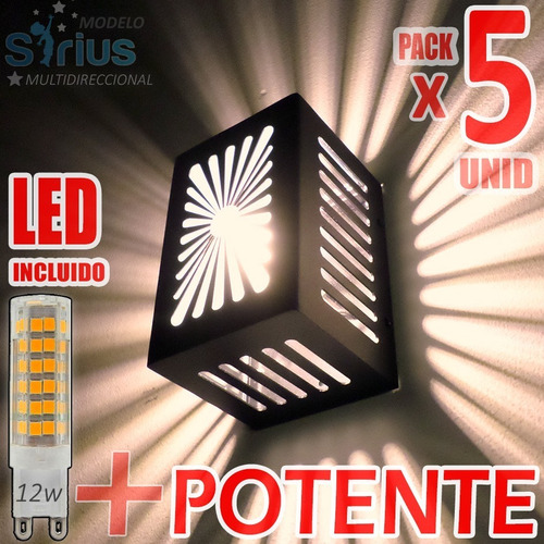 Artefacto Iluminacion Exterior Moderno Tortuga Led 12w X5un