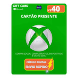 Gift Card Xbox Cartão Presente Microsoft Live R$ 40 Reais