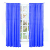 Juego Cortinas Soft Azul Rey 2 Panel 1.30 X 2.20 Satinadas