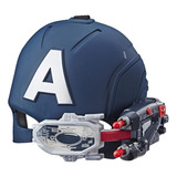 Máscara Capitan America Con Luces Led Marvel Legends Color Azul Ar