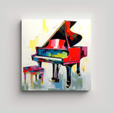70x70cm Cuadro Abstracto Y Colorido De Piano Wild Flores