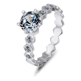 Anillo Princess Diamonds Ak Jewelry Plata Oro 18k