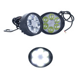 Par Faros 6 Leds Ovalado Auxiliares Base Moto Fija Estrobo